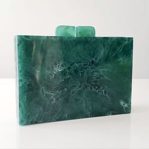 Ramla Emerald Marbled Resin Rectangle Purse NWOT